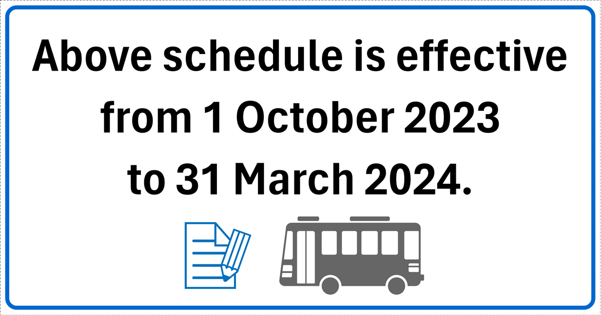 英語で『上記は2023年10月1日から2024年3月31日までの時刻表です。』 | 多言語でインフォメーション